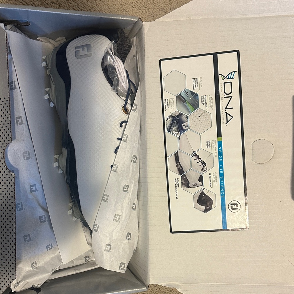 FootJoy White and Dark Blue Golf Shoes